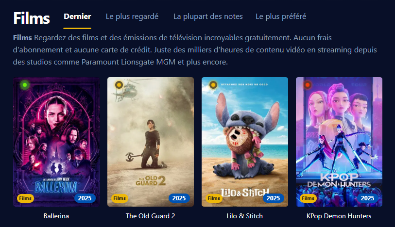 Capture d'écran de l'interface utilisateur d'Empire